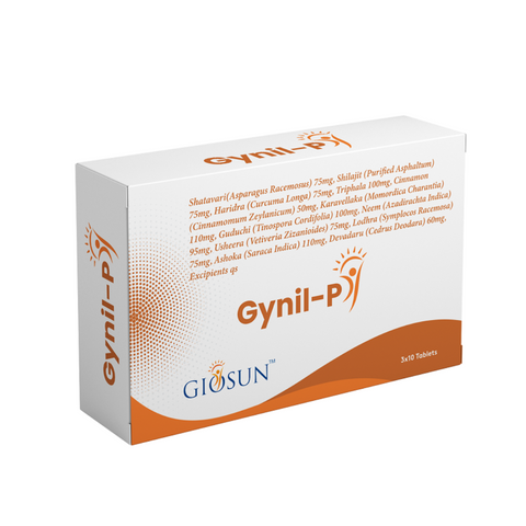 Gynil-P - 1250mg Tablet (PCOD & PCOS; Menstrual Disorders Helps in correcting Irregular menstruation , infertility, balancing hormones)